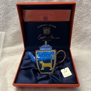 TEAPOT mini ART enamel TIGER Still of the Night Charlotte di Vita NIB